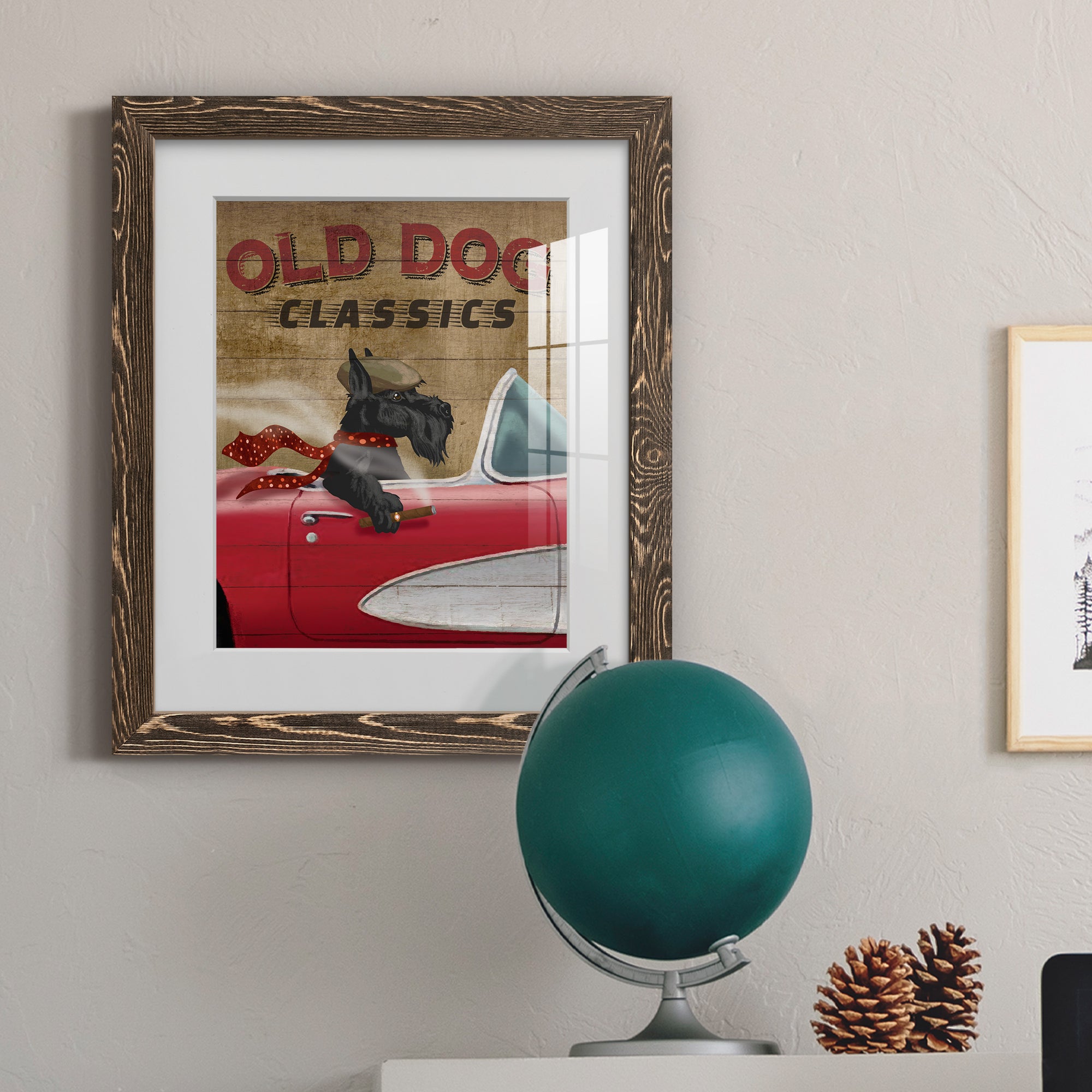 Old Dog Classics - Premium Framed Print - Distressed Barnwood Frame - Ready to Hang