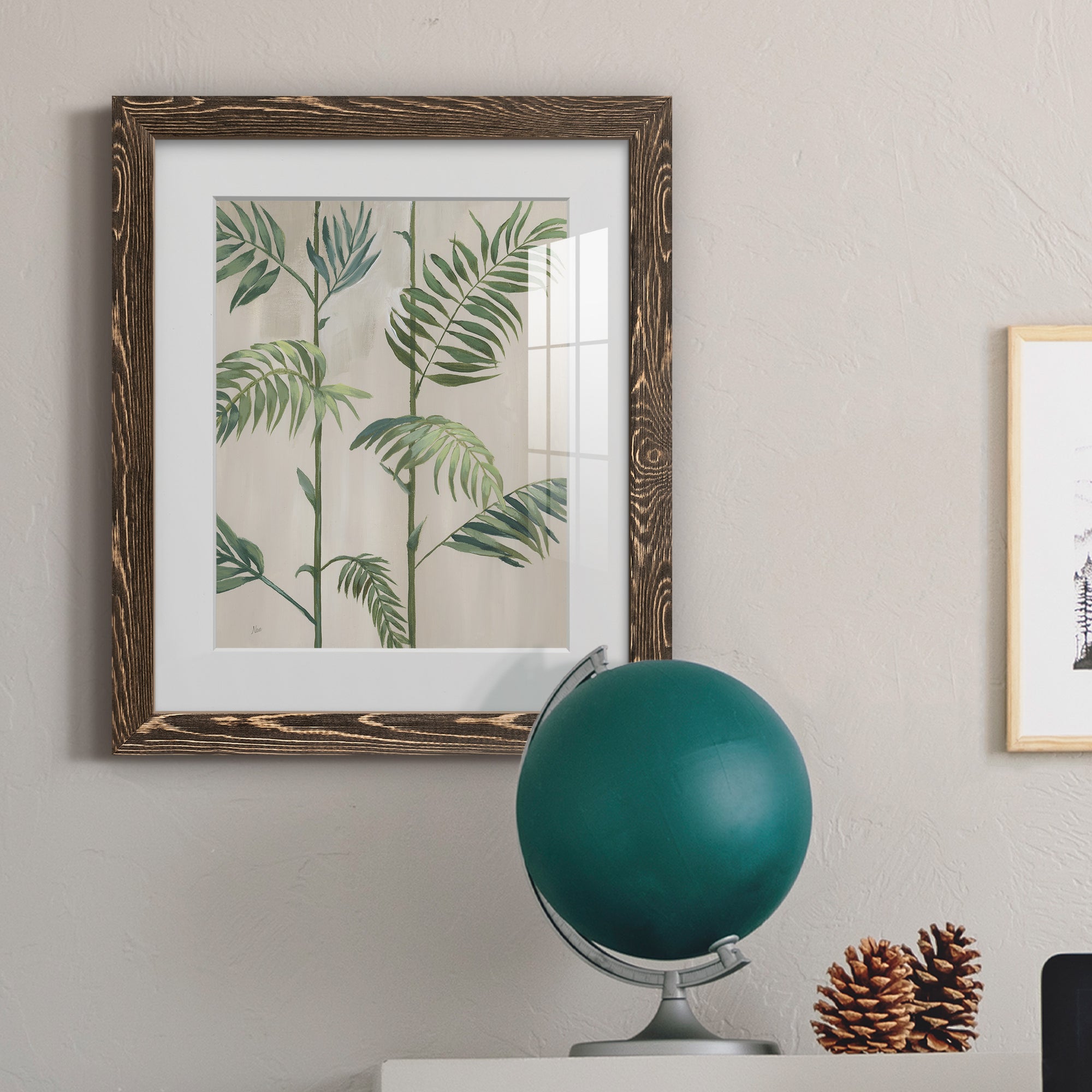 Modern Fronds I - Barnwood Framed Art Print