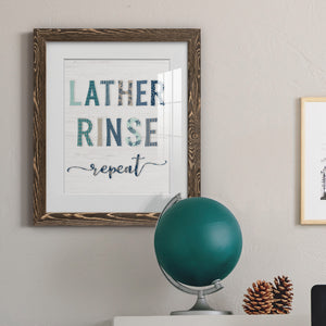 Lather Rinse Repeat - Barnwood Framed Art Print