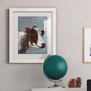 Cow On Galvanized Metal - Barnwood