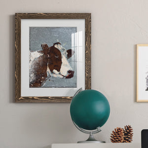 Cow On Galvanized Metal - Barnwood