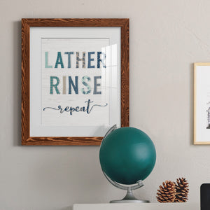 Lather Rinse Repeat - Barnwood Framed Art Print