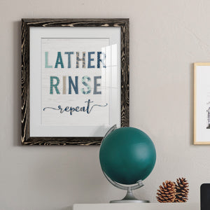 Lather Rinse Repeat - Barnwood Framed Art Print