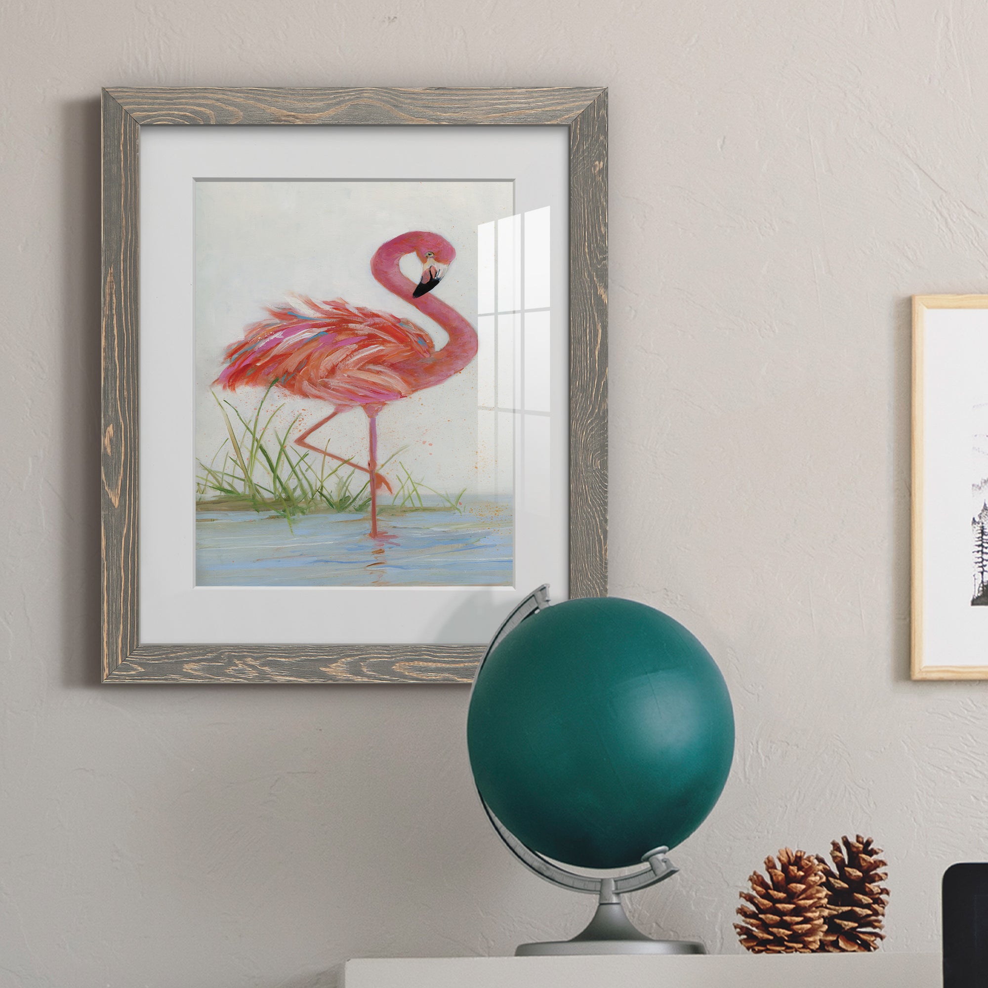 Flamingo I - Barnwood Framed Art Print