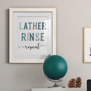 Lather Rinse Repeat - Barnwood Framed Art Print