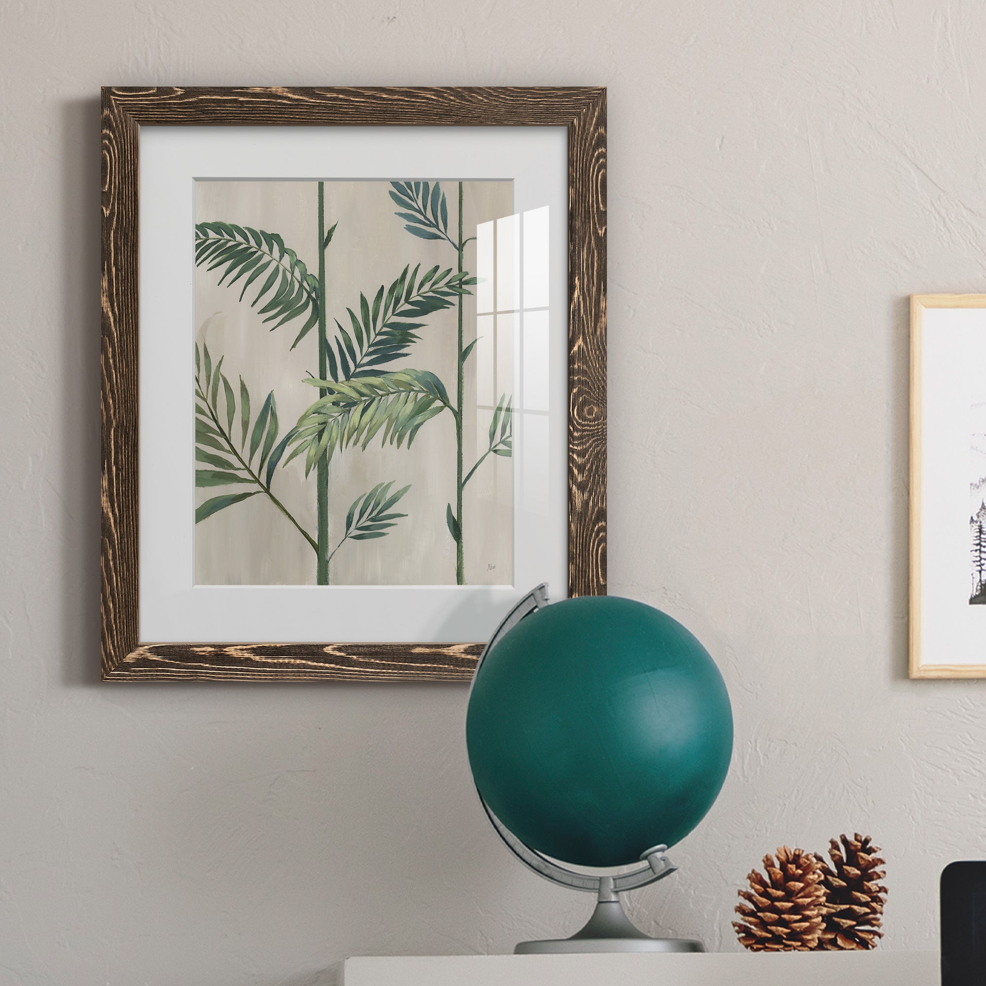 Modern Fronds II - Barnwood Framed Art Print