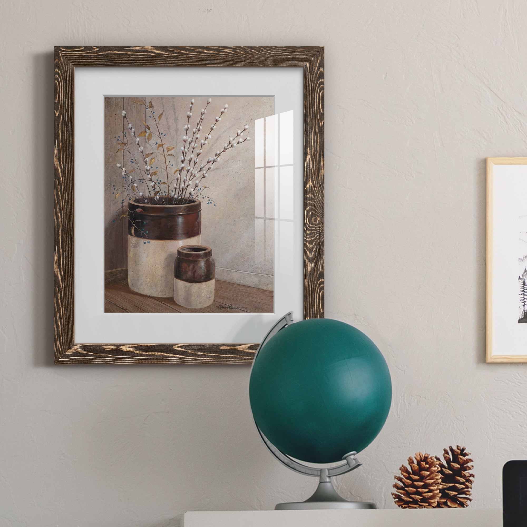 Pussywillows & Spring - Barnwood Framed Art Print