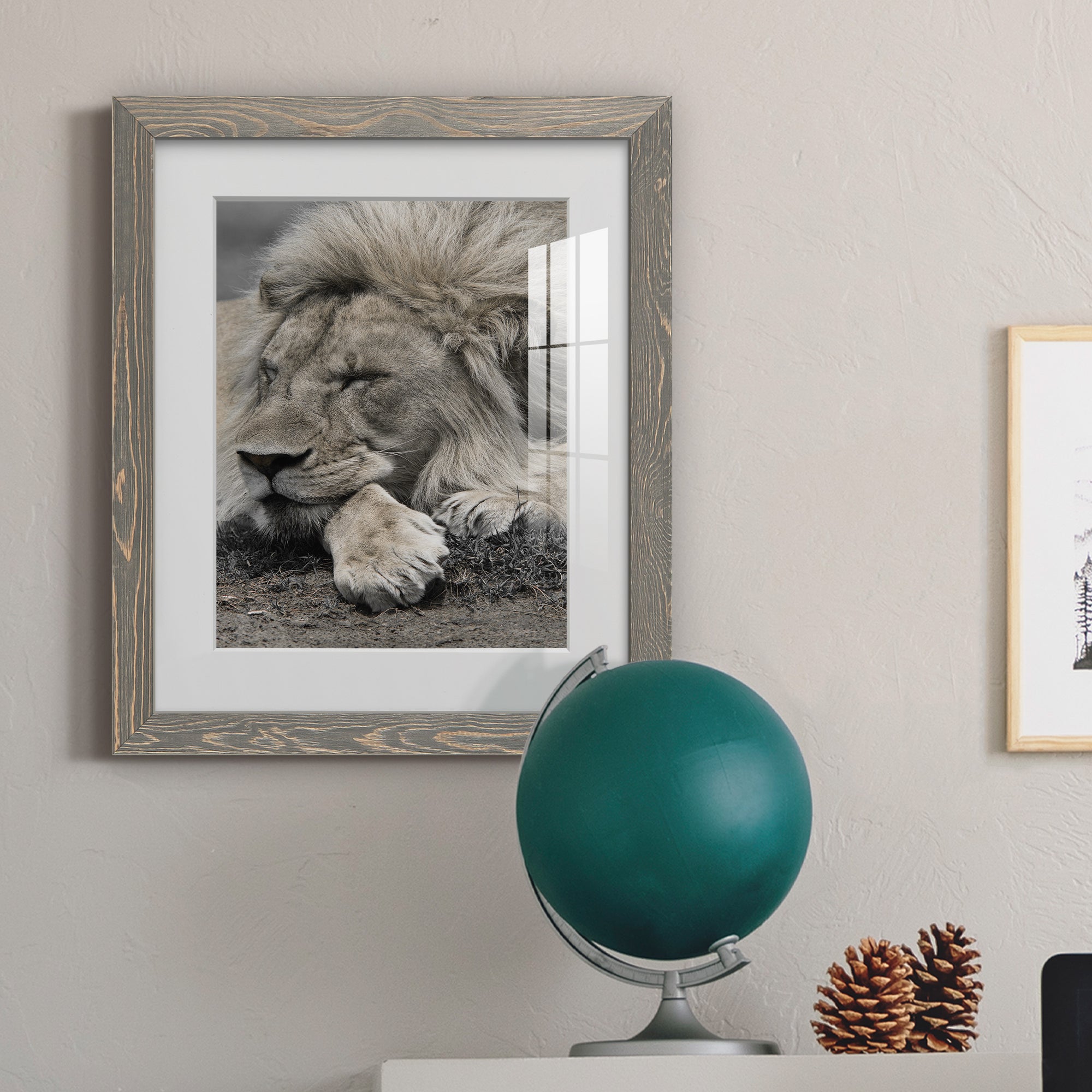 Sleepy Afternoon in Masai Mara - Barnwood Framed Art Print