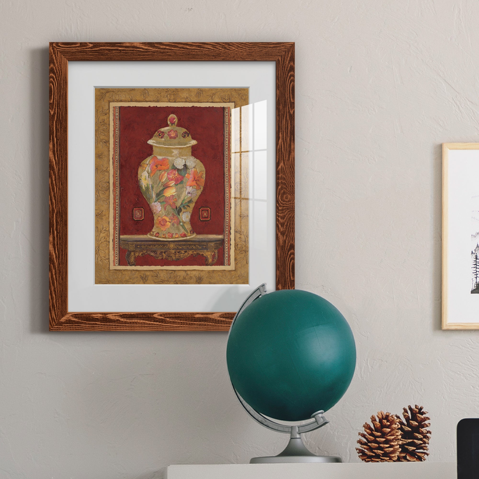 Romantic Urn II - Barnwood Framed Art Print