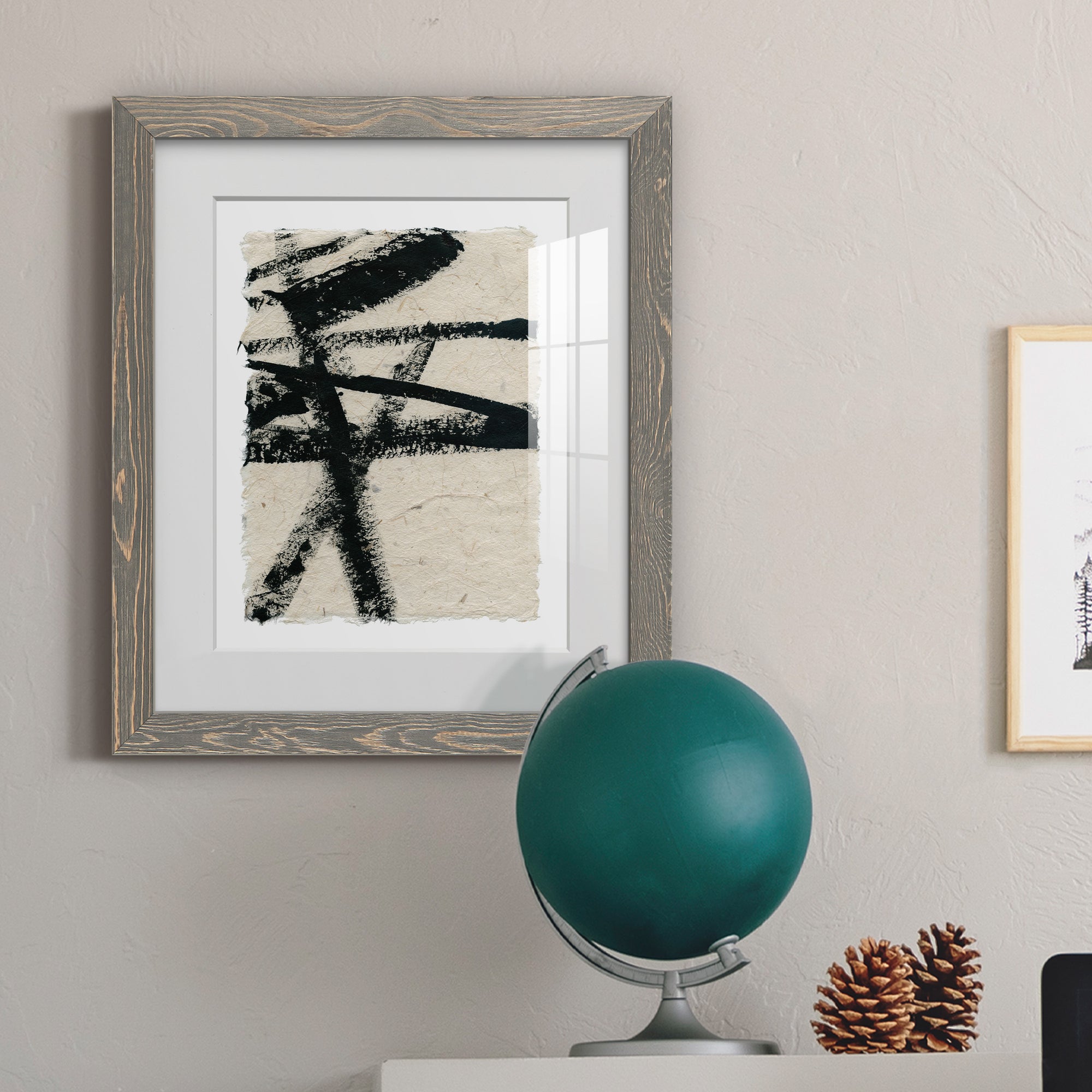 Lines Crossed III - Premium Framed Print - Distressed Barnwood Frame - Ready to Hang