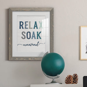 Relax Soak Unwind - Barnwood Framed Art Print