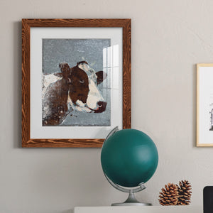 Cow On Galvanized Metal - Barnwood
