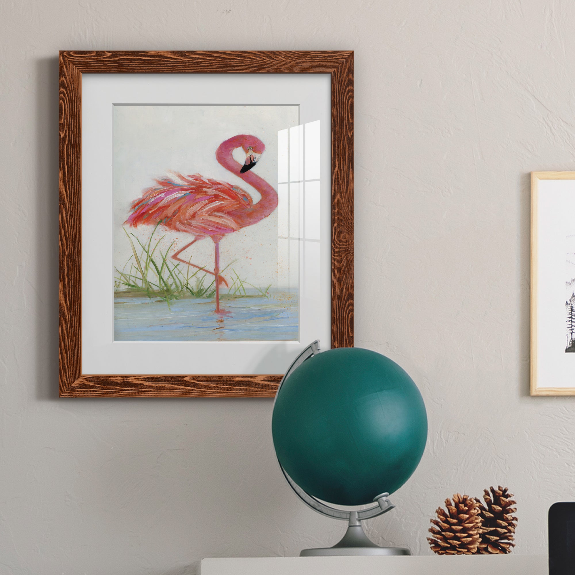 Flamingo I - Barnwood Framed Art Print