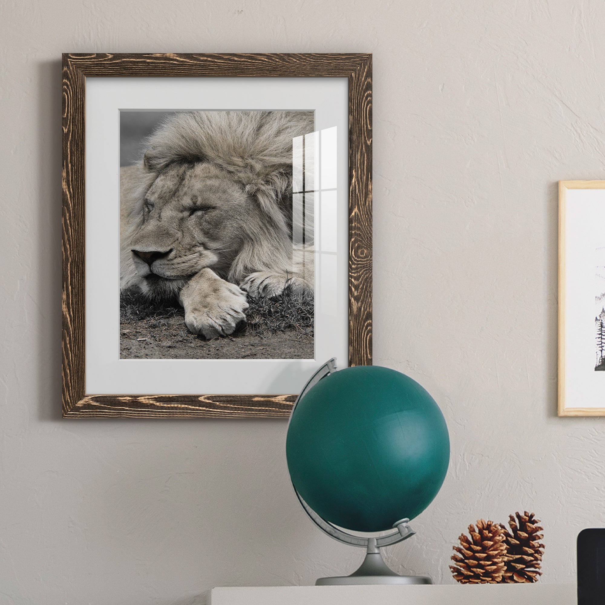 Sleepy Afternoon in Masai Mara - Barnwood Framed Art Print