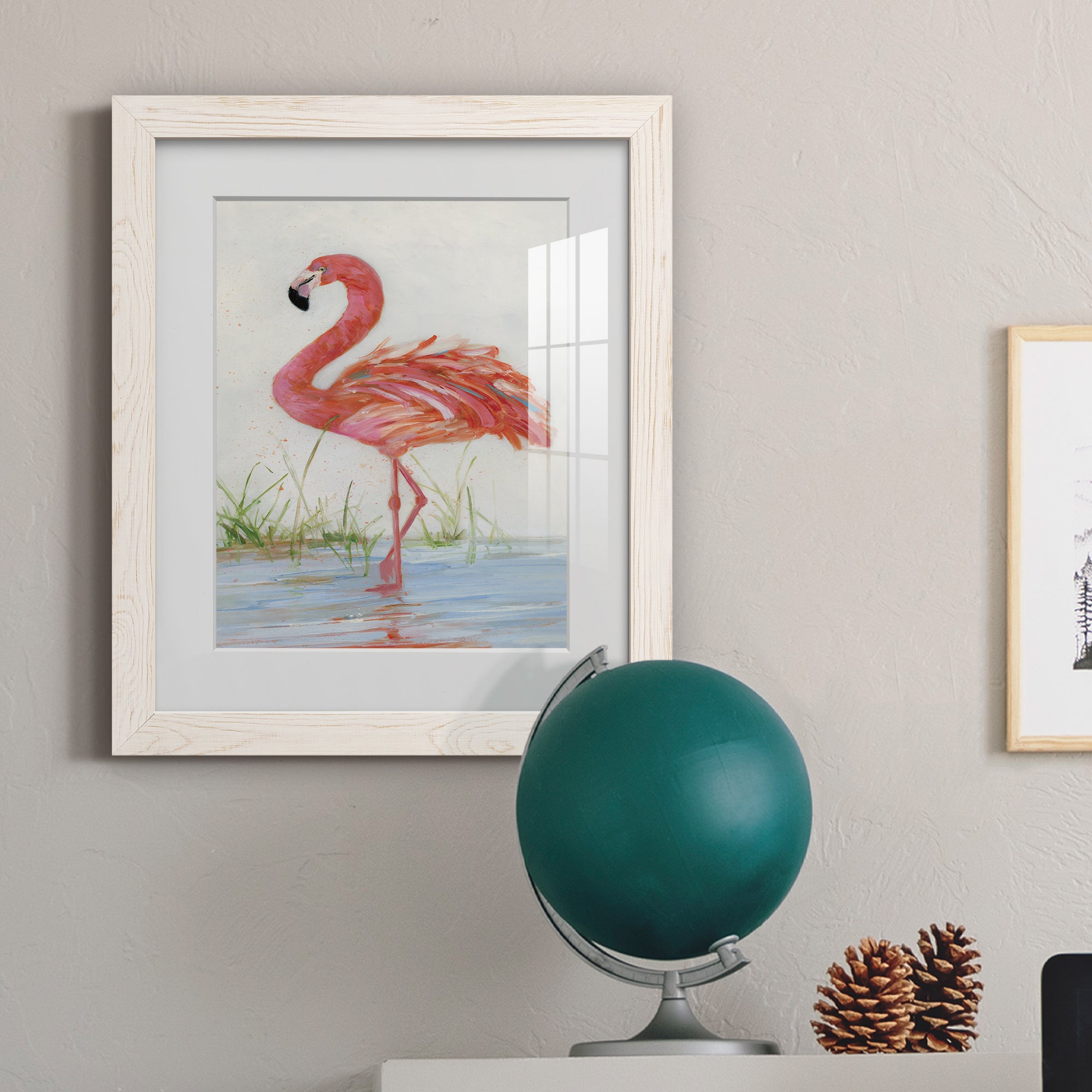 Flamingo II - Barnwood Framed Art Print