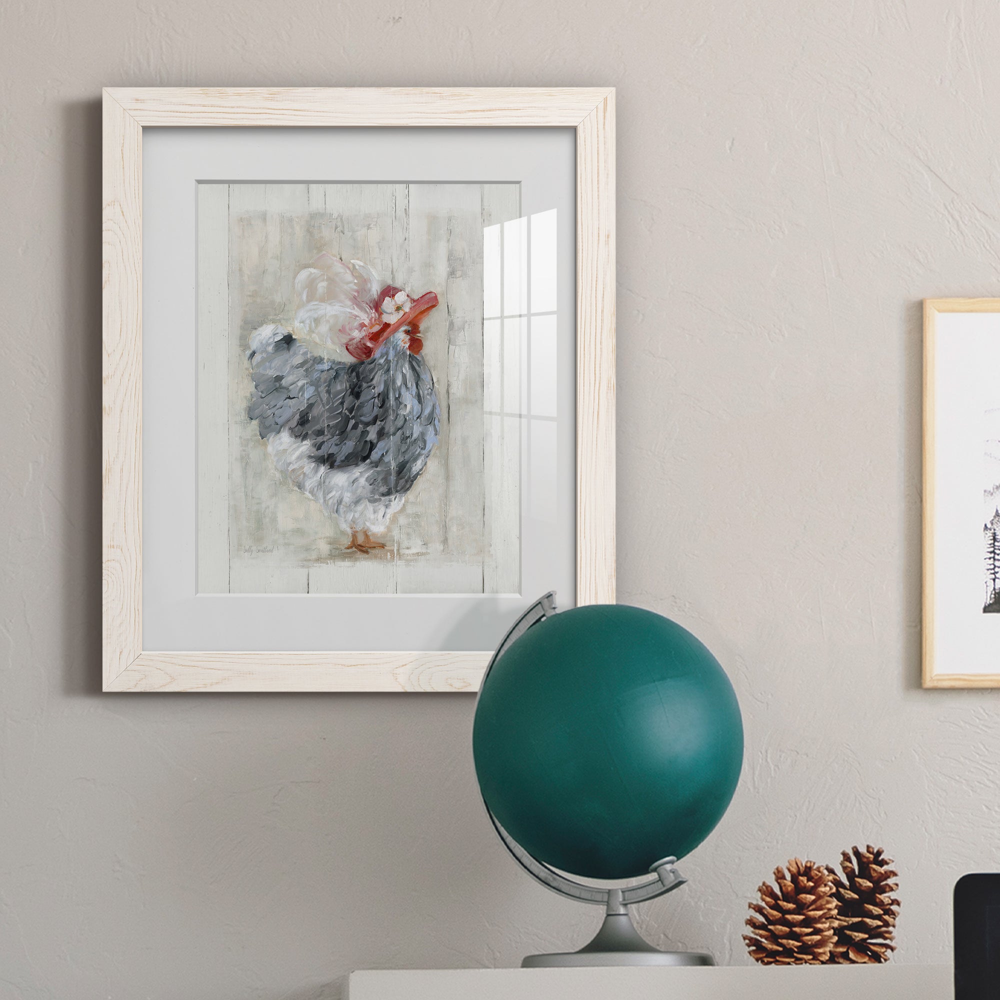 Sunday Best Hen - Barnwood Framed Art Print