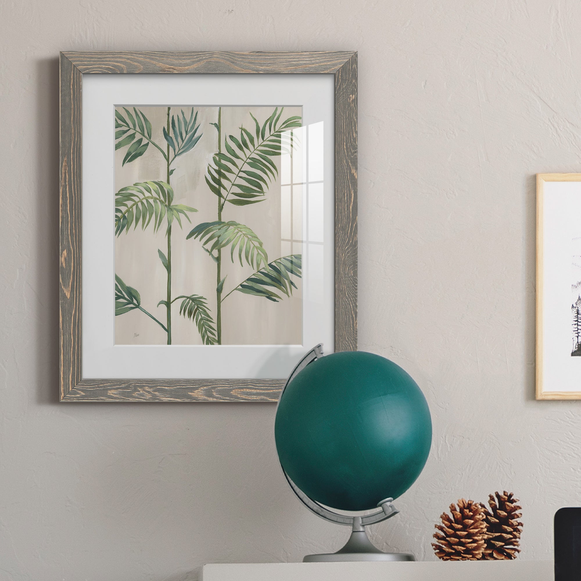 Modern Fronds I - Barnwood Framed Art Print