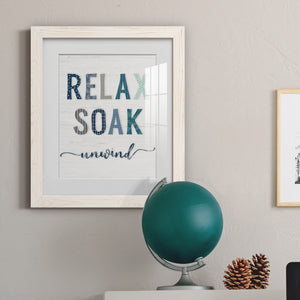 Relax Soak Unwind - Barnwood Framed Art Print