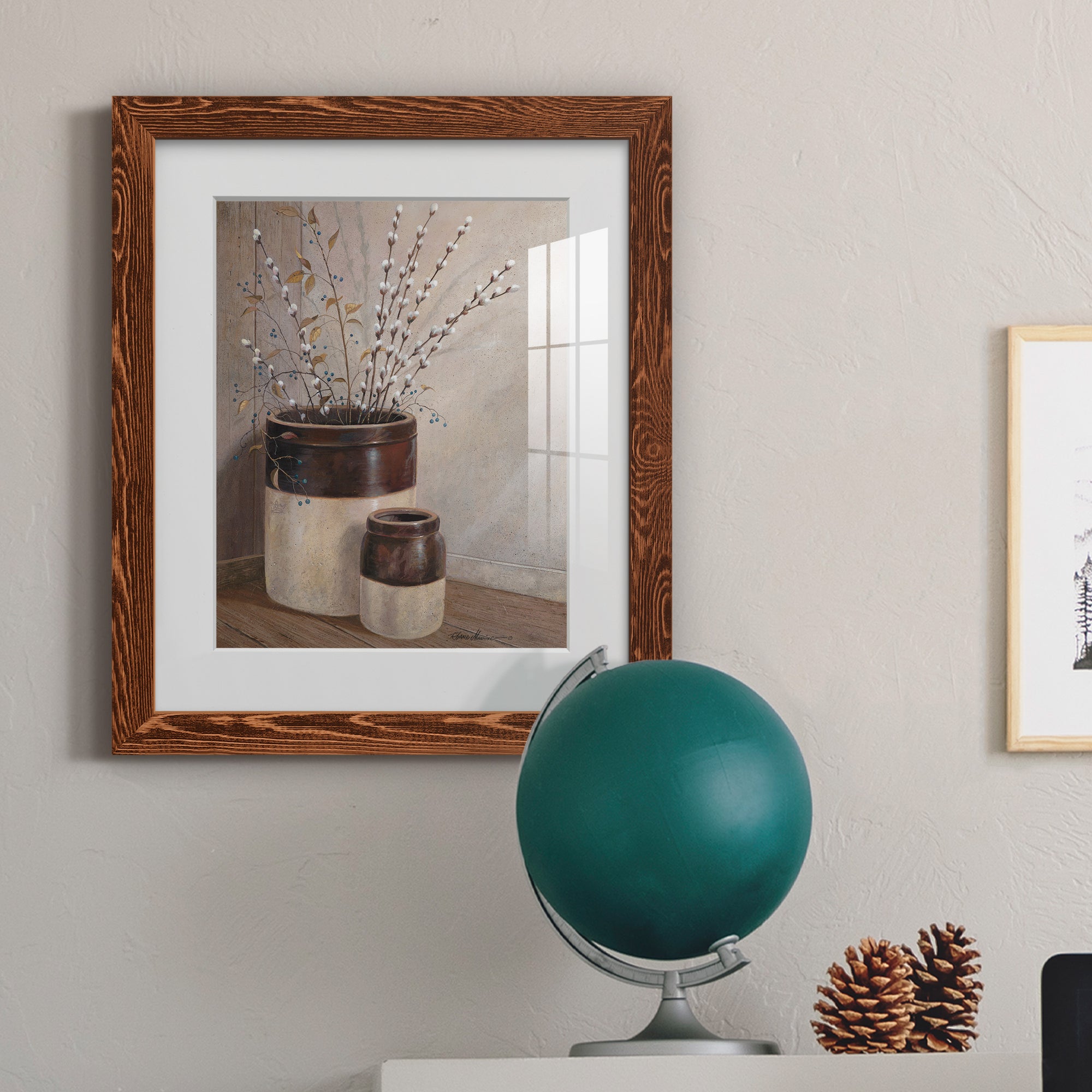 Pussywillows & Spring - Barnwood Framed Art Print