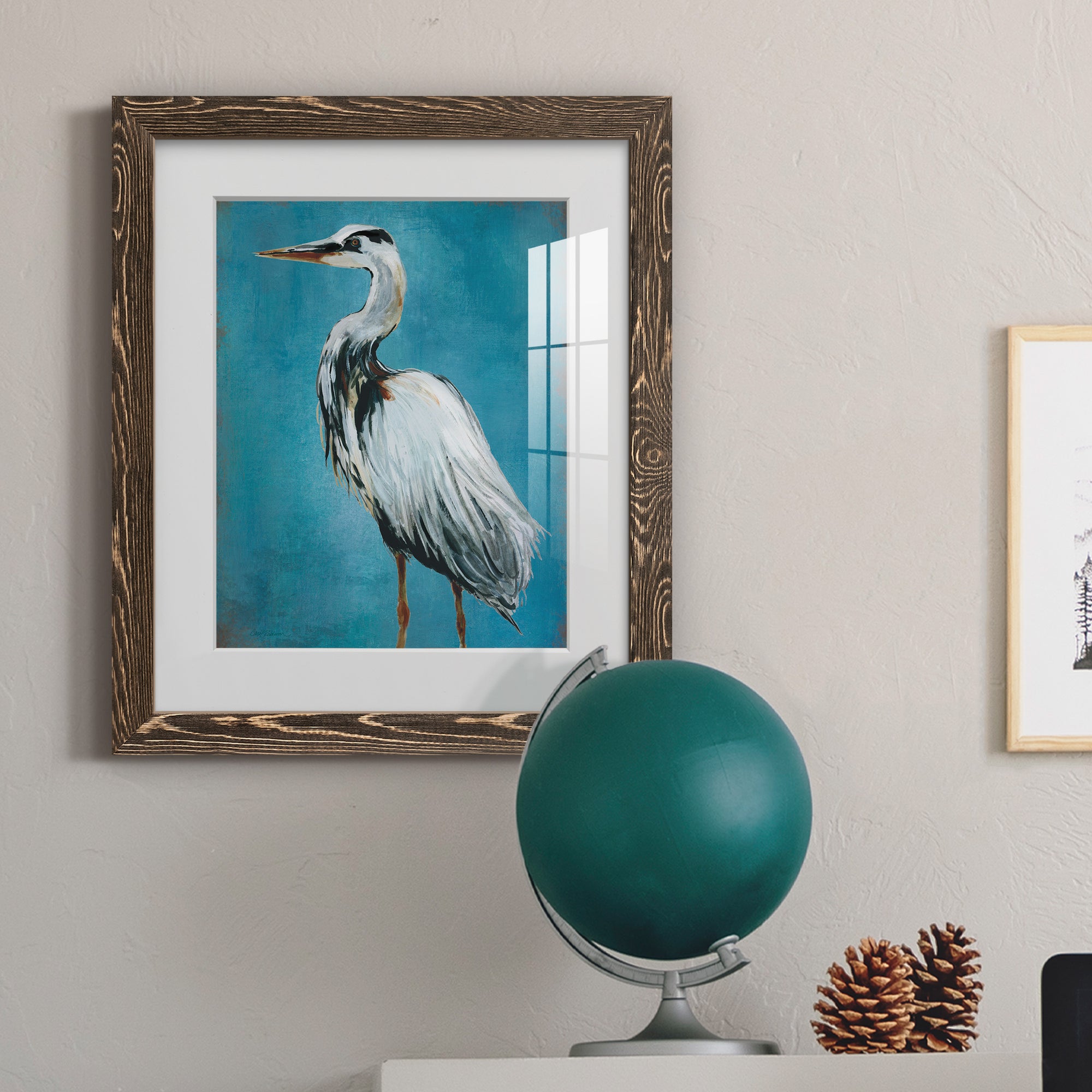 Great Blue Heron II - Premium Framed Print - Distressed Barnwood Frame - Ready to Hang