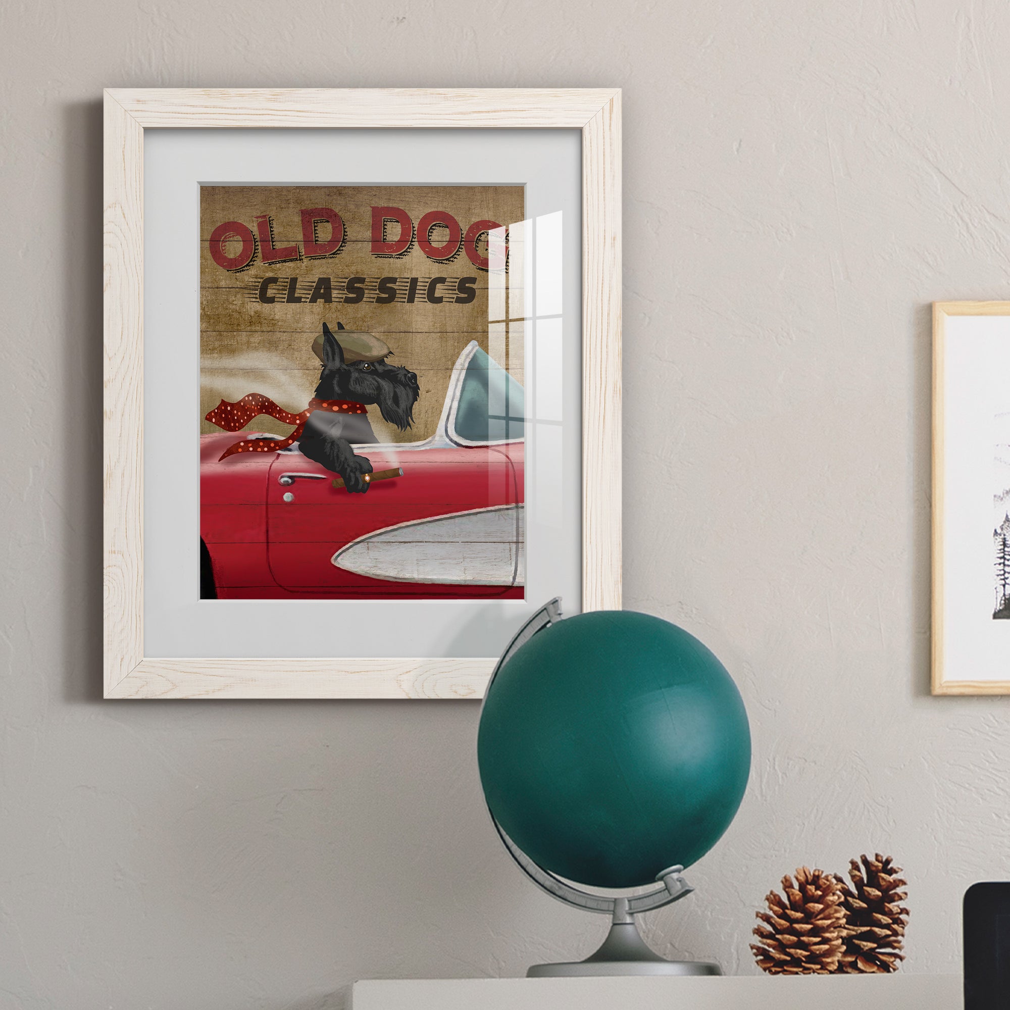 Old Dog Classics - Premium Framed Print - Distressed Barnwood Frame - Ready to Hang