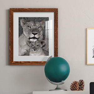 Lioness and Cub - Barnwood Framed Art Print