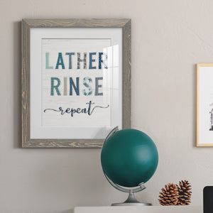 Lather Rinse Repeat - Barnwood Framed Art Print