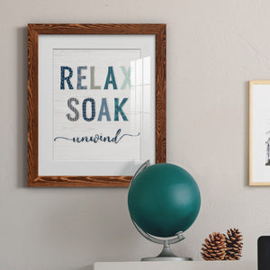 Relax Soak Unwind - Barnwood Framed Art Print