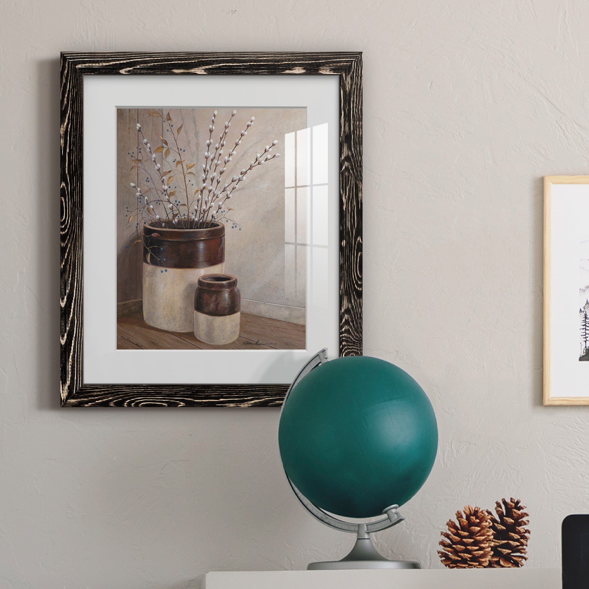 Pussywillows & Spring - Barnwood Framed Art Print