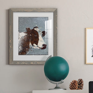 Cow On Galvanized Metal - Barnwood