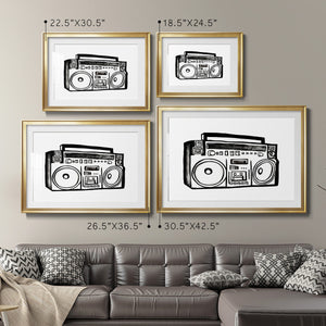 Boombox Sketch - Modern Framed Art Print