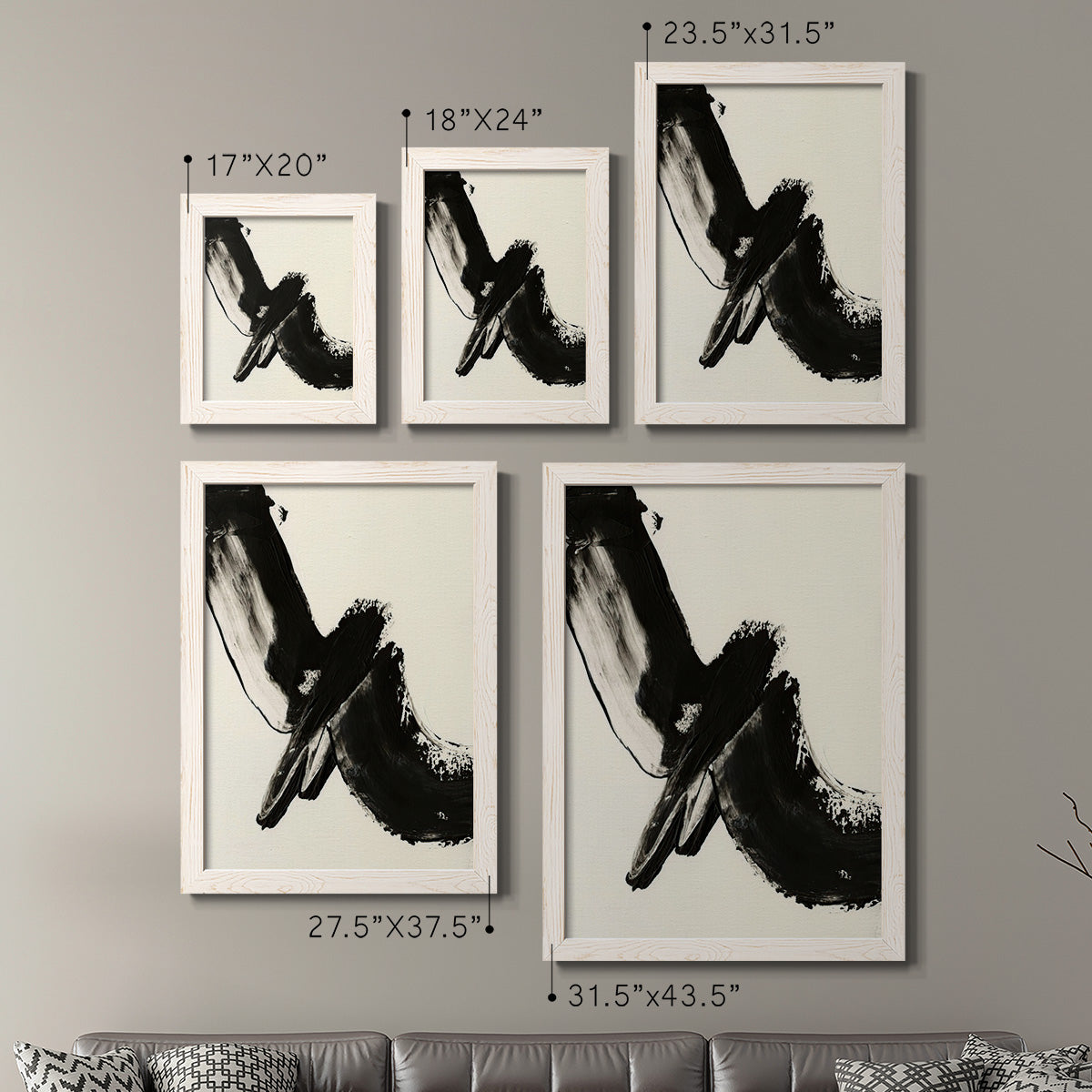 Black Expression I - Premium Framed Canvas 2 Piece Set - Ready to Hang