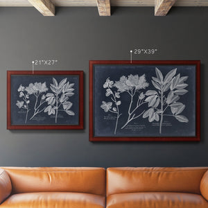 Foliage on Navy VI Premium Framed Canvas- Ready to Hang