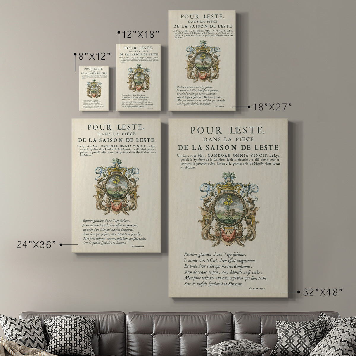 Printed Embellished Bookplate VI Premium Gallery Wrapped Canvas - Ready to Hang