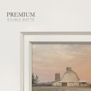 Evening Farm Premium Framed Print Double Matboard