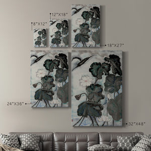 Lotus Study with Blue Green I Premium Gallery Wrapped Canvas - Ready to Hang
