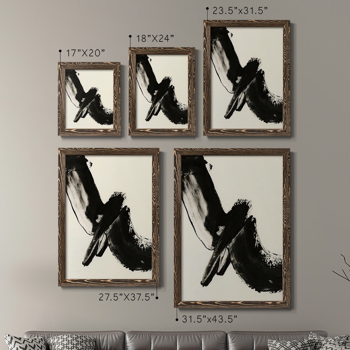 Black Expression I - Premium Framed Canvas 2 Piece Set - Ready to Hang