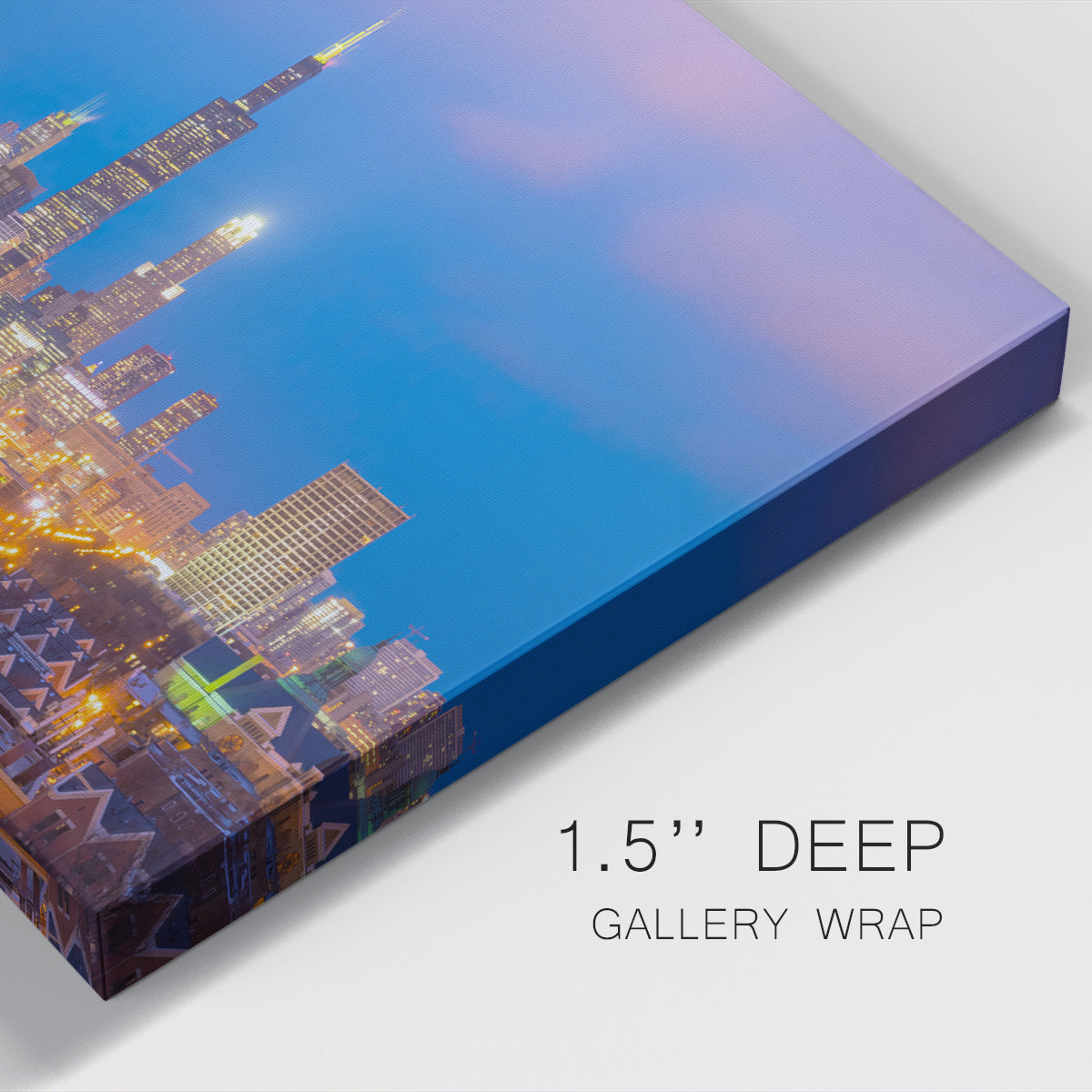 Downtown Chicago Skyline at Sunset - Gallery Wrapped Canvas
