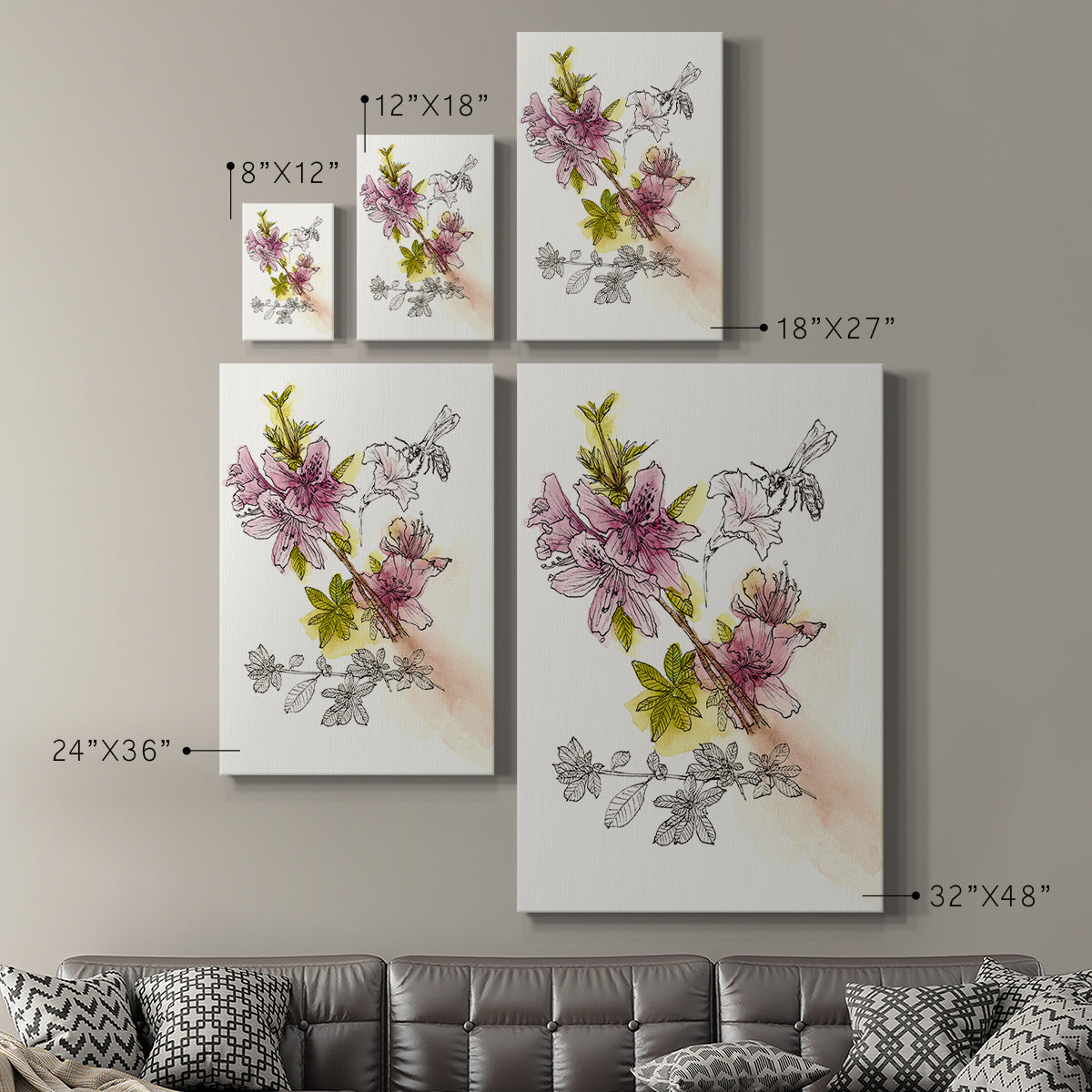 Floral Field Notes I Premium Gallery Wrapped Canvas - Ready to Hang