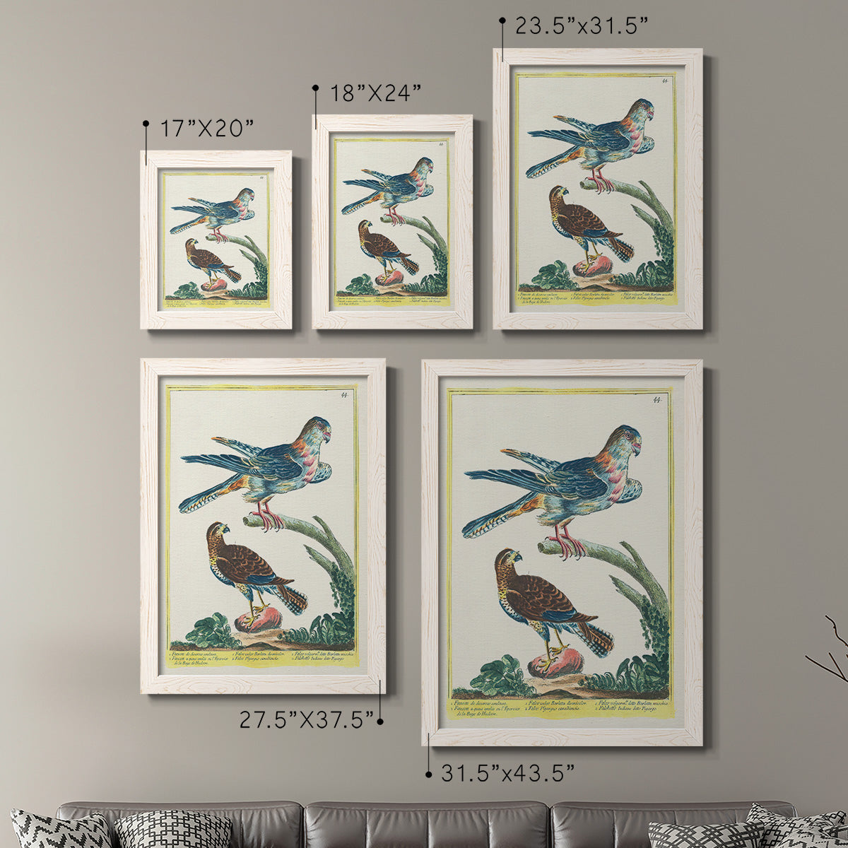 Pastel Birds III - Premium Framed Canvas 2 Piece Set - Ready to Hang