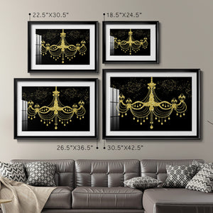 Golden Chandelier - Modern Framed Art Print