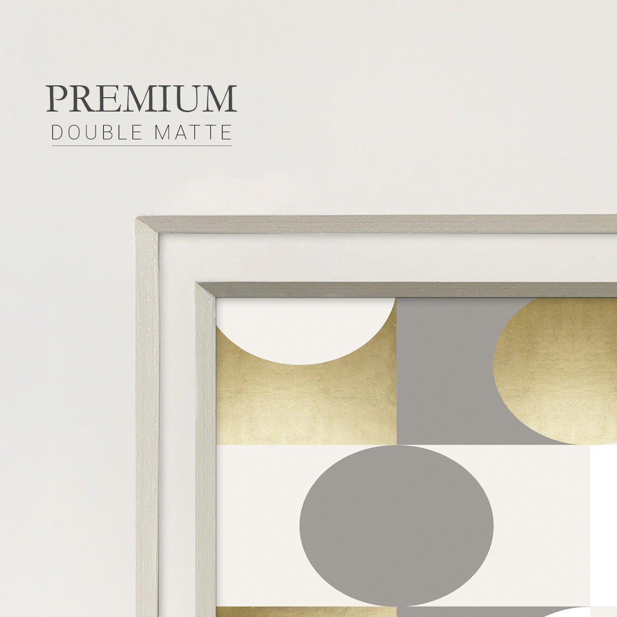 Modern Gold Reflections Premium Framed Print Double Matboard