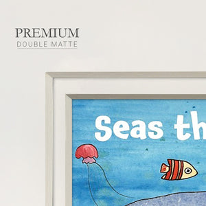 Cute Sea Creatures II Premium Framed Print Double Matboard