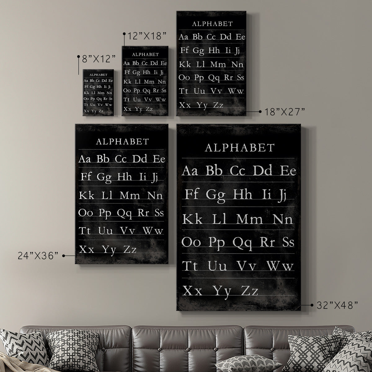 Alphabet Chart Premium Gallery Wrapped Canvas - Ready to Hang