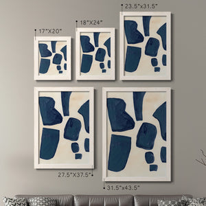 Blue Pieces I - Barnwood Framed Canvas Set