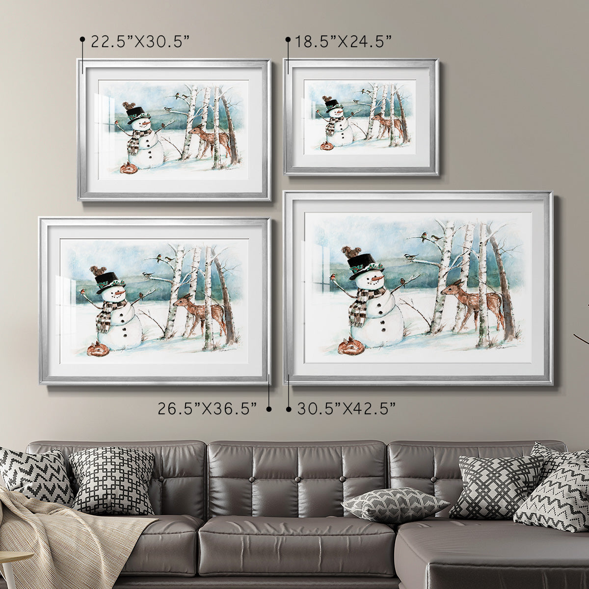 Snow Friends Premium Framed Print - Ready to Hang