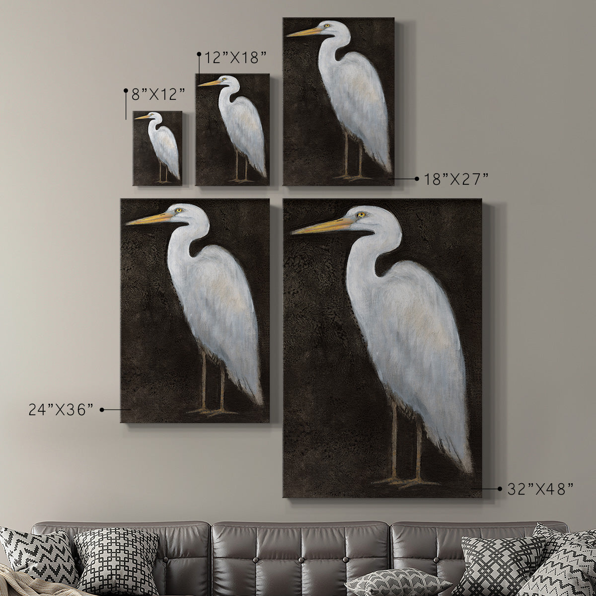 White Heron Portrait II  Premium Gallery Wrapped Canvas - Ready to Hang