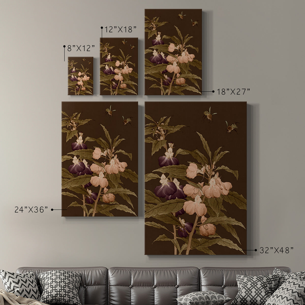 Asian Brocade IV Premium Gallery Wrapped Canvas - Ready to Hang