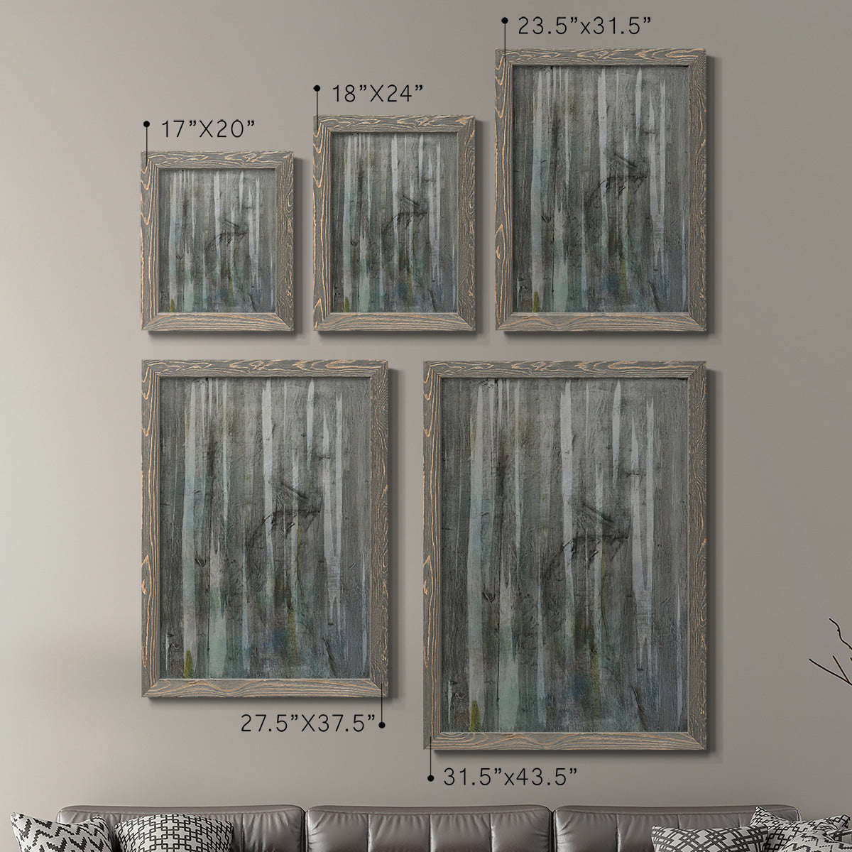 Birch Forest Abstracts I - Premium Framed Canvas 2 Piece Set - Ready to Hang
