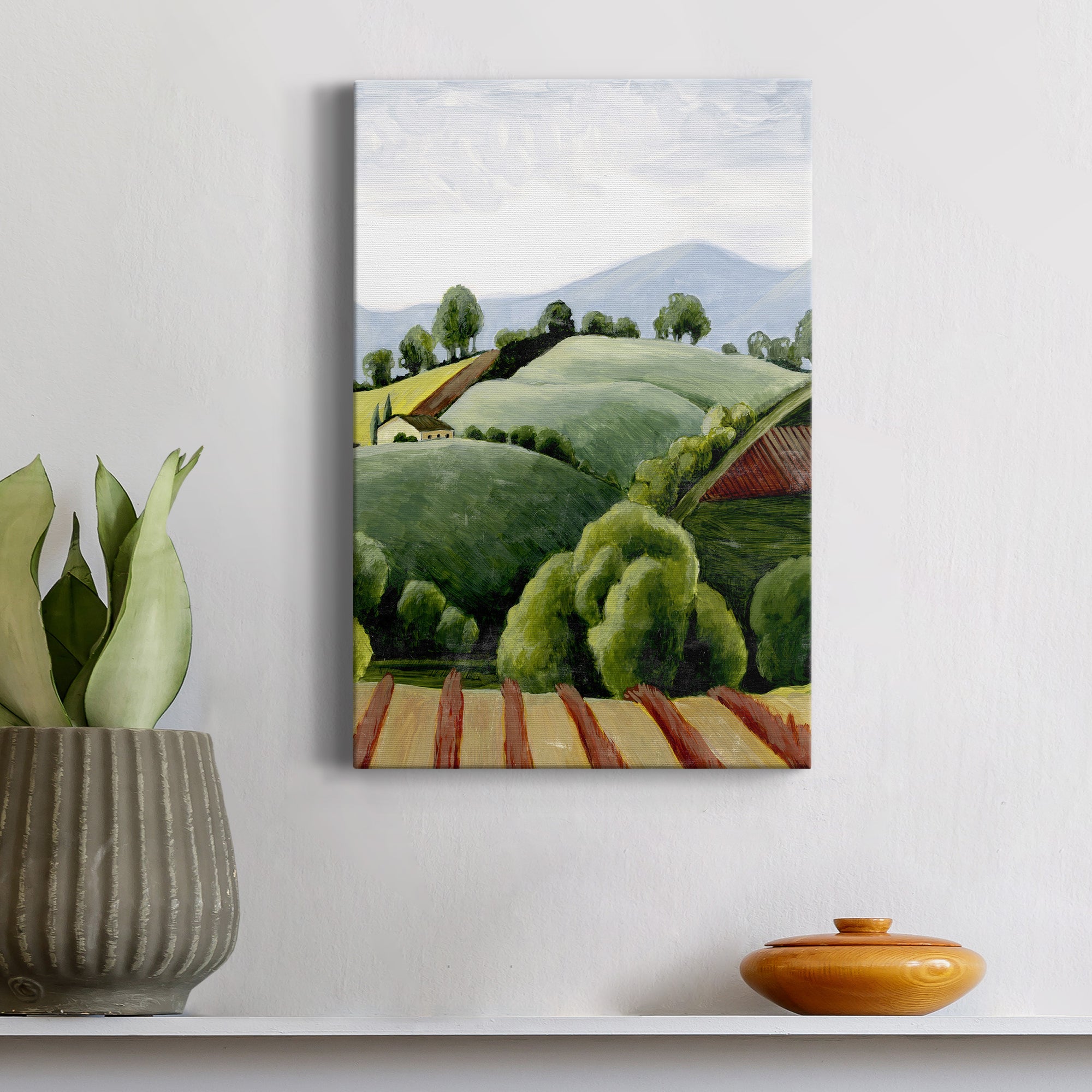 Tuscan Valley Sketch I Premium Gallery Wrapped Canvas - Ready to Hang